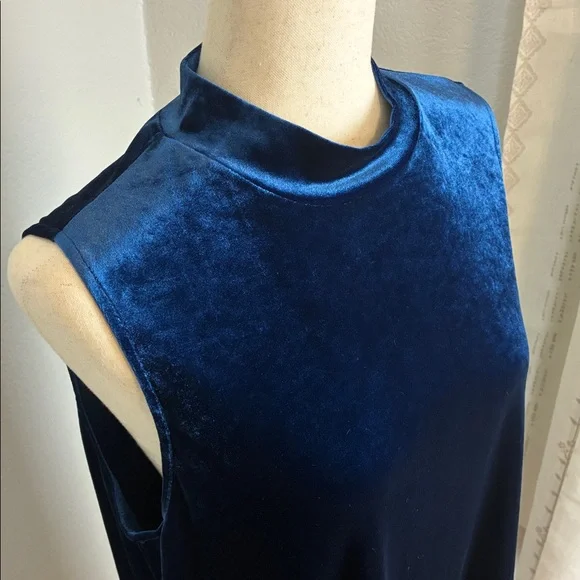 GNW Midnight Blue Velvet Mini Dress - Picture 2 of 6